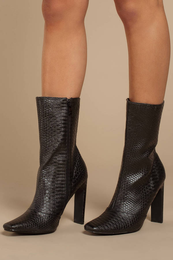 dark snakeskin boots