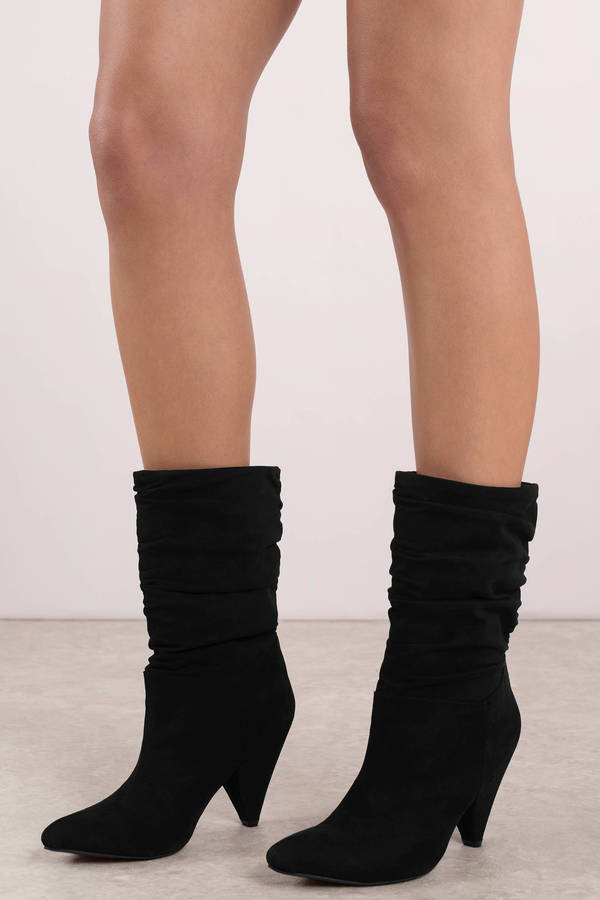 suede black slouch boots