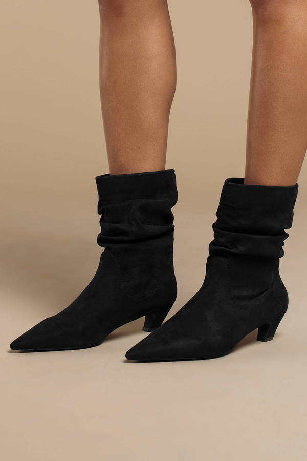 Irene Black Pointed Toe Slouchy Boots