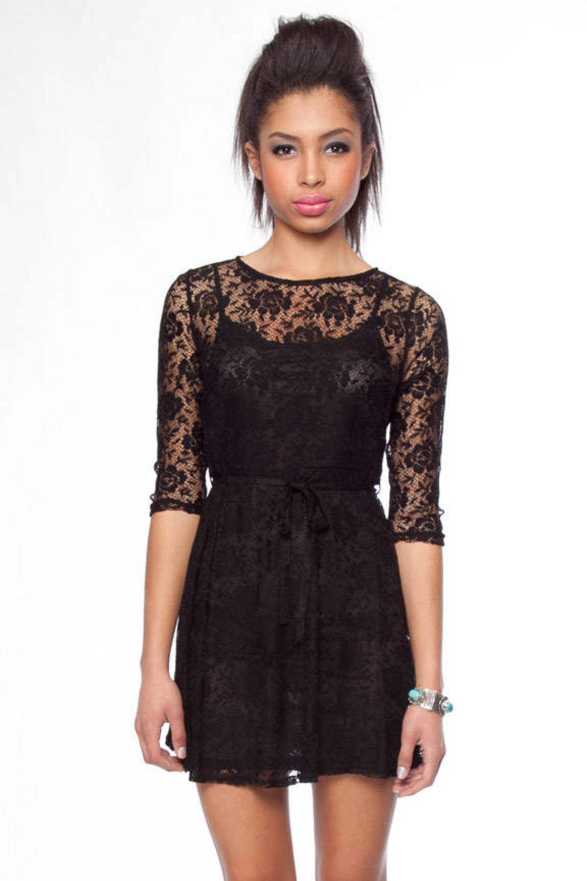 Lacey Slip Dress in Black - $22 | Tobi US