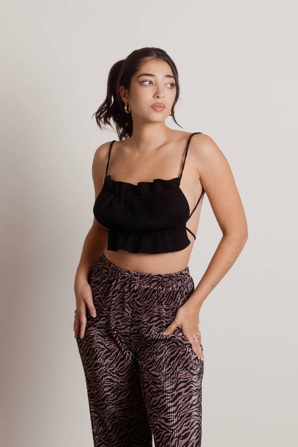 Nobody But You Black Knit Crop Top