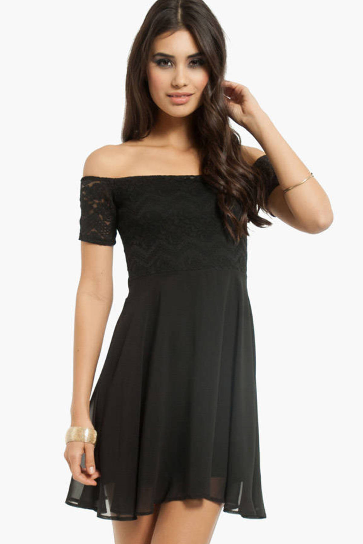 Vanessa Off Shoulder Dress in Black - $50 | Tobi US