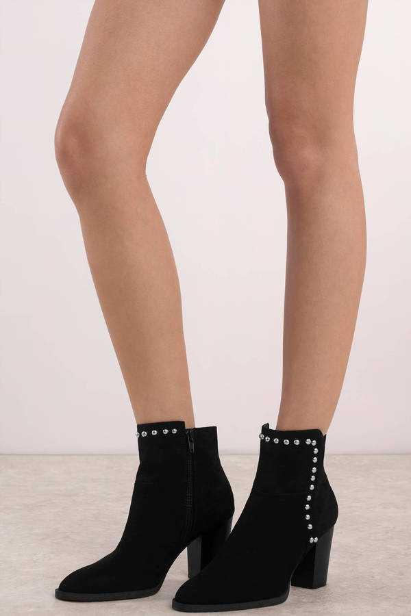 Willow Black Studded Ankle Booties