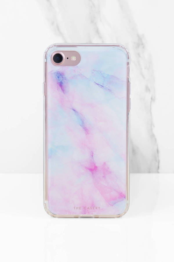Iridescent Blue and Pink Crystal Phone Case