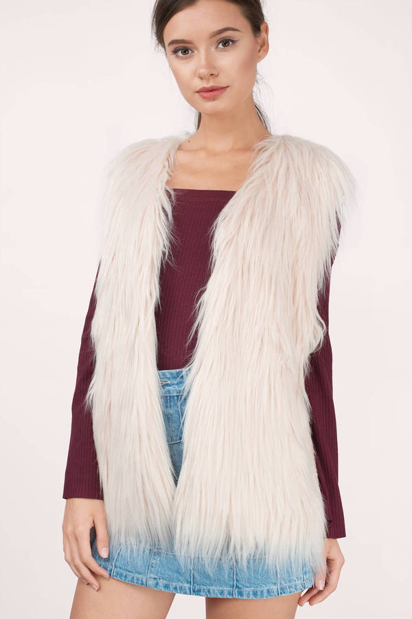 Roxanne Blush Faux Fur Vest