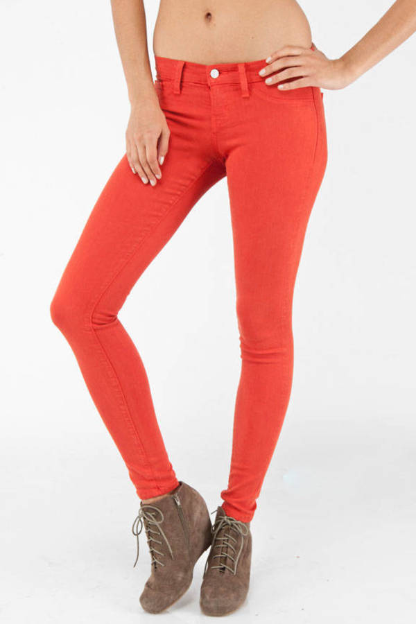 Colored Skinny Jeans in Burnt Orange - $40 | Tobi US