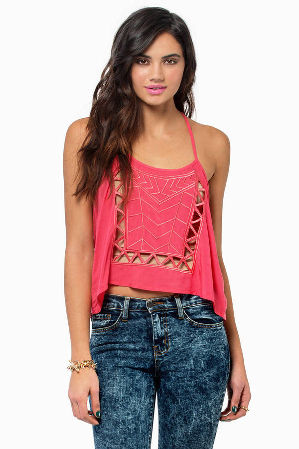 Easy Cutout Tank in Coral - $16 | Tobi US