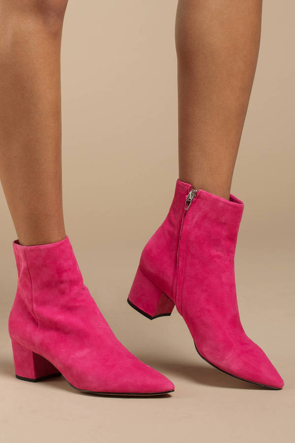 fuchsia ankle booties