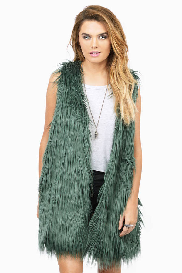 Can't Be Tamed Green Fur Vest