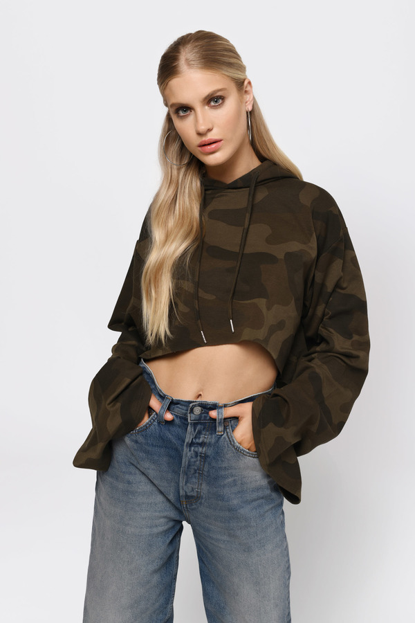 Show Off Green Cropped Hoodie