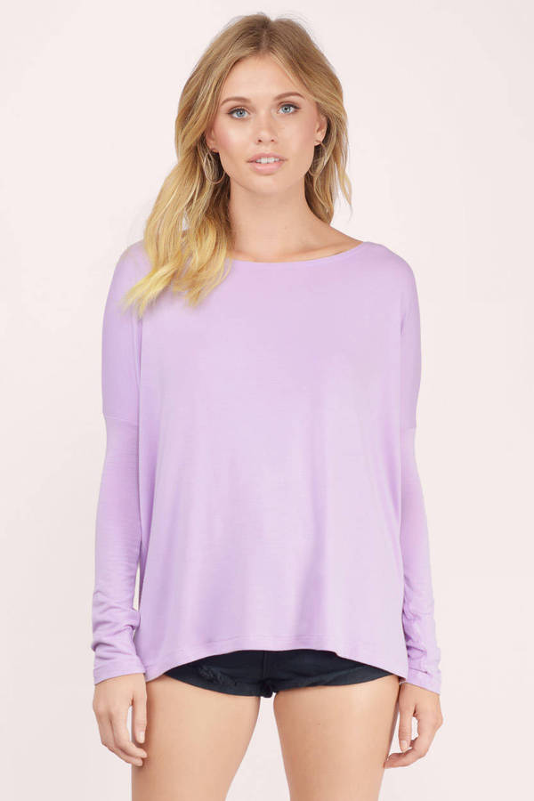 Cute Lavender Tee Shirt - Long Sleeve Tee Shirt - Lavender Tee