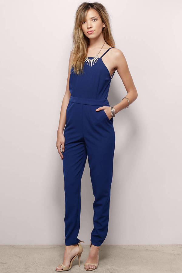 All About The Back Jumpsuit in Navy - $74 | Tobi US