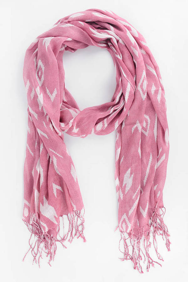 Floral Tribal Scarf in Pink