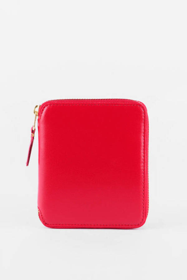 red Classic Leather Zip Wallet - $205 | Tobi US