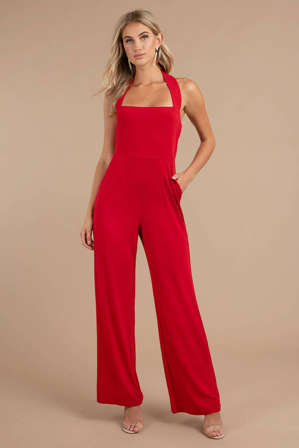 Out of Bounds Red Jumpsuit