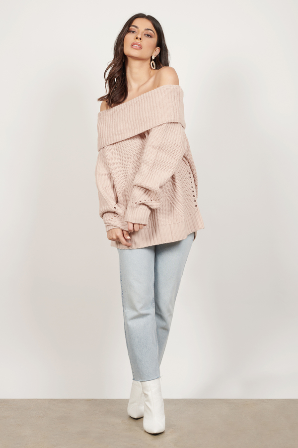 The Chills Rose Off Shoulder Sweater