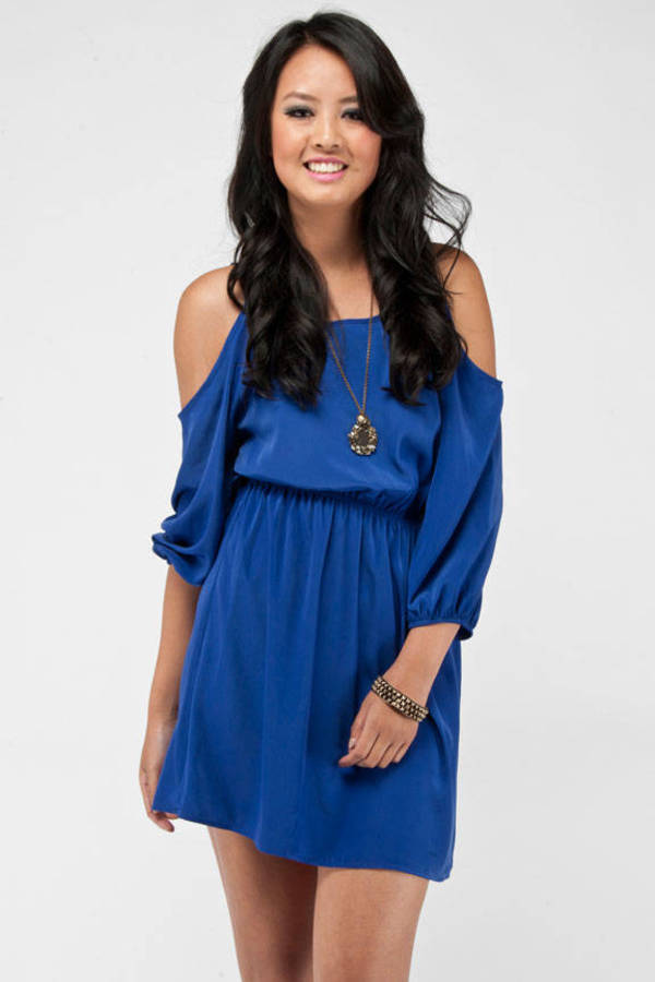 No Shoulders Dress in Royal Blue - $15 | Tobi US