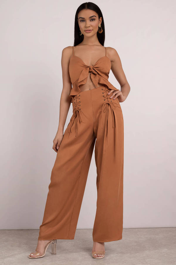 Tie It Together Rust Palazzo Pants