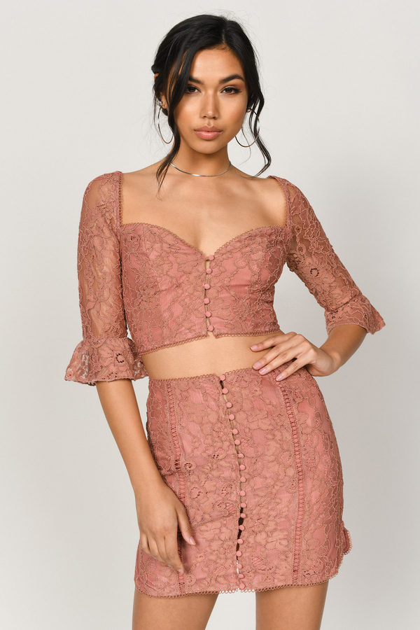 Lexy Sienna Lace Sweetheart Crop Top