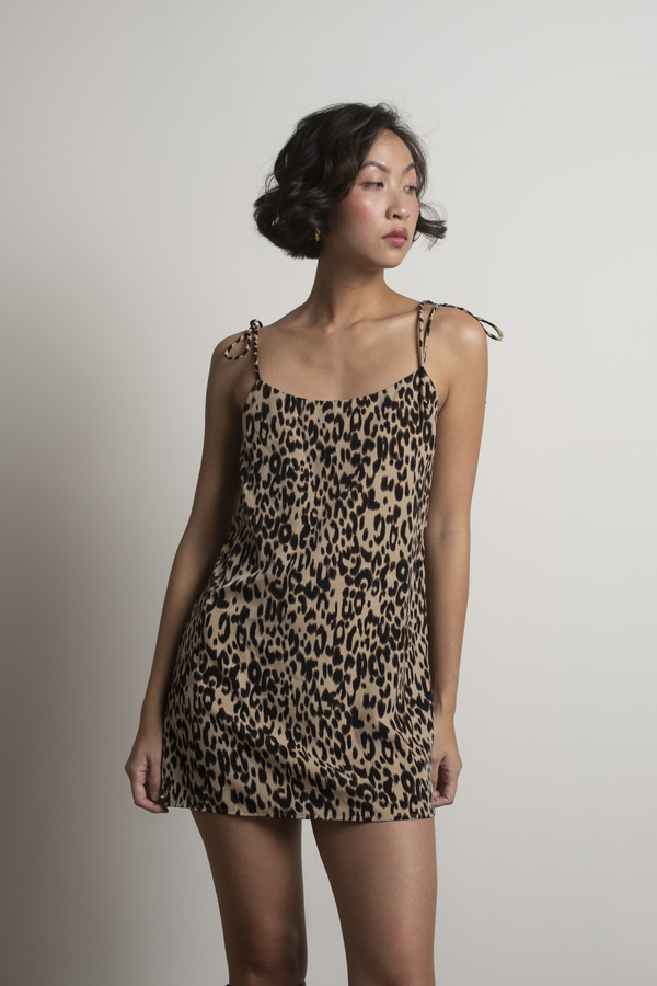 Animal Attraction Taupe Multi Leopard Shift Dress