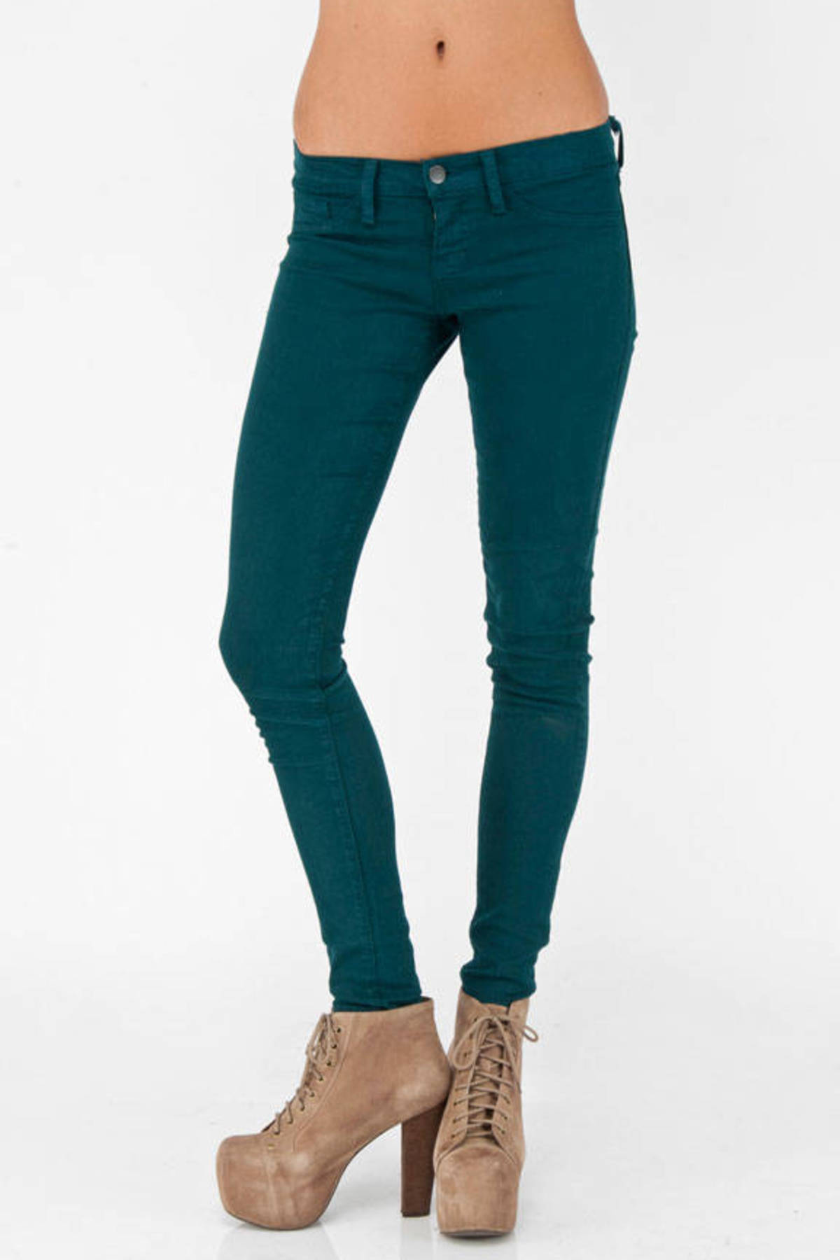 Colored Skinny Jeans in Teal - $58 | Tobi US