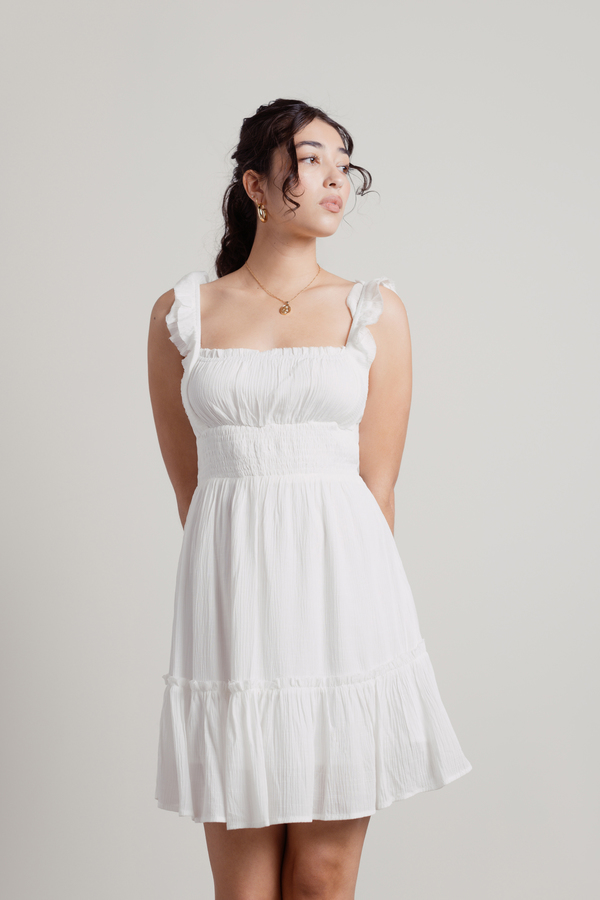 white smock dress