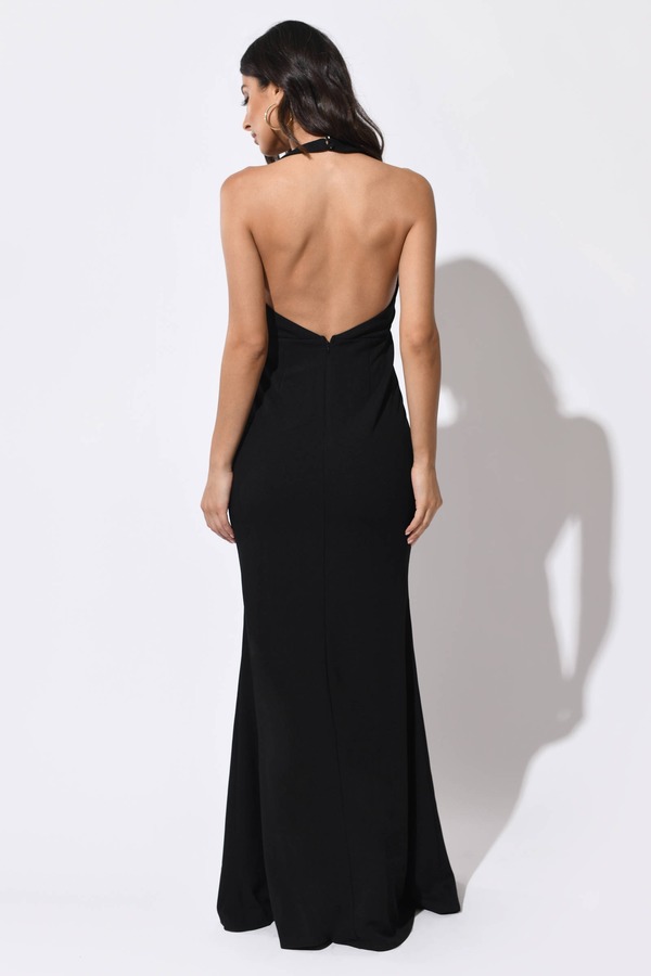 Black Maxi Dress - Sexy Halter Dress ...