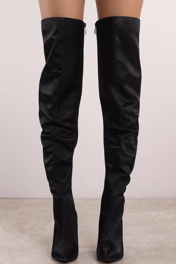 black slouch thigh high boots