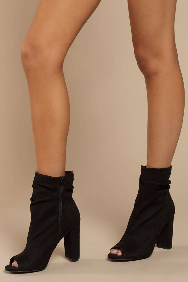 open toe slouch boots