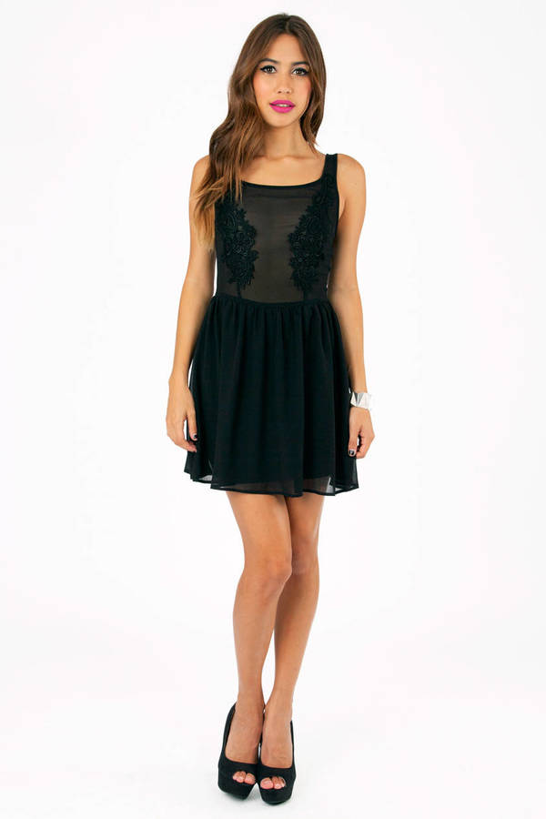 Shayna Sheer Babydoll Dress in Black - $17 | Tobi US