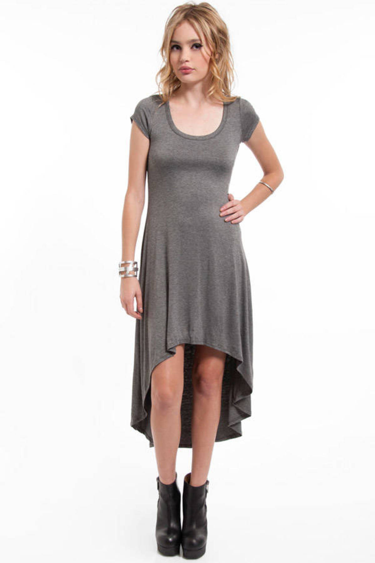 Raise It Up Hi-Low Dress in Grey - $18 | Tobi US