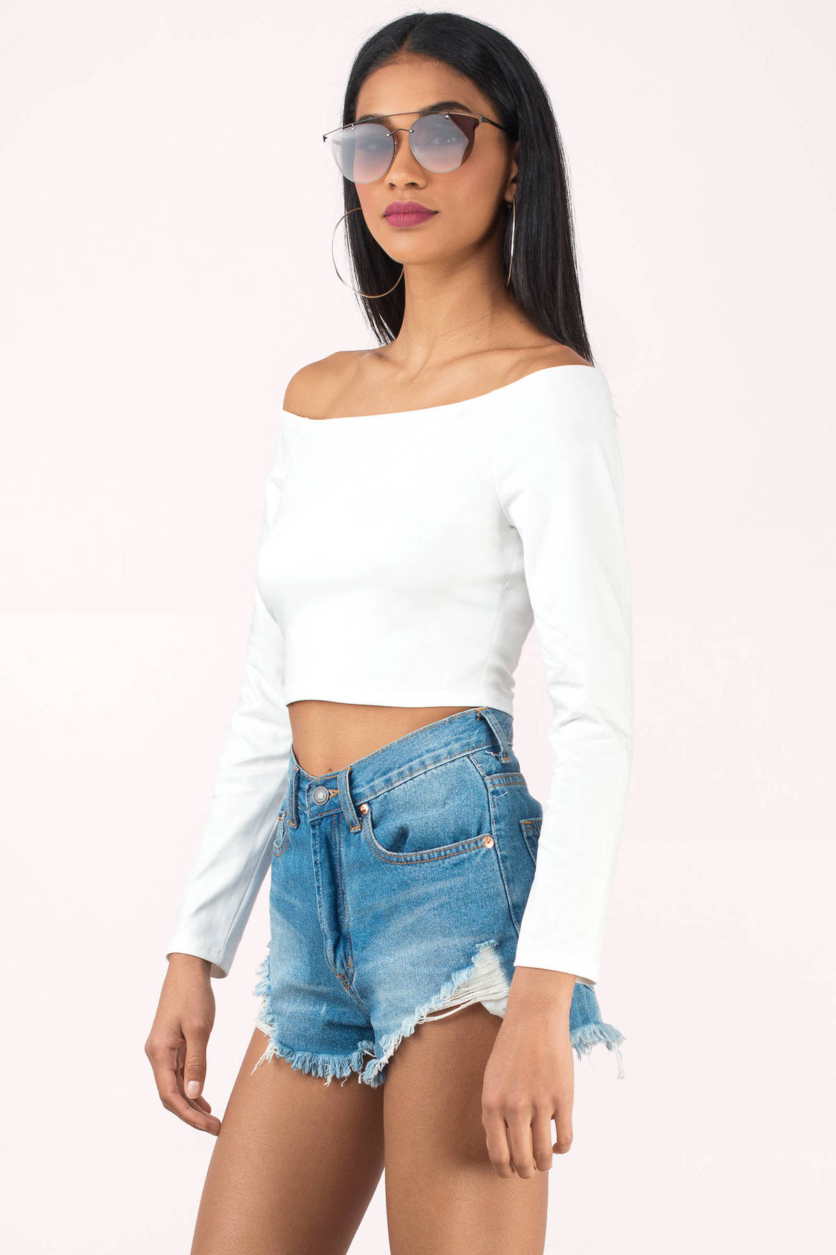 Barely There Off Shoulder Top in Ivory - $5 | Tobi US