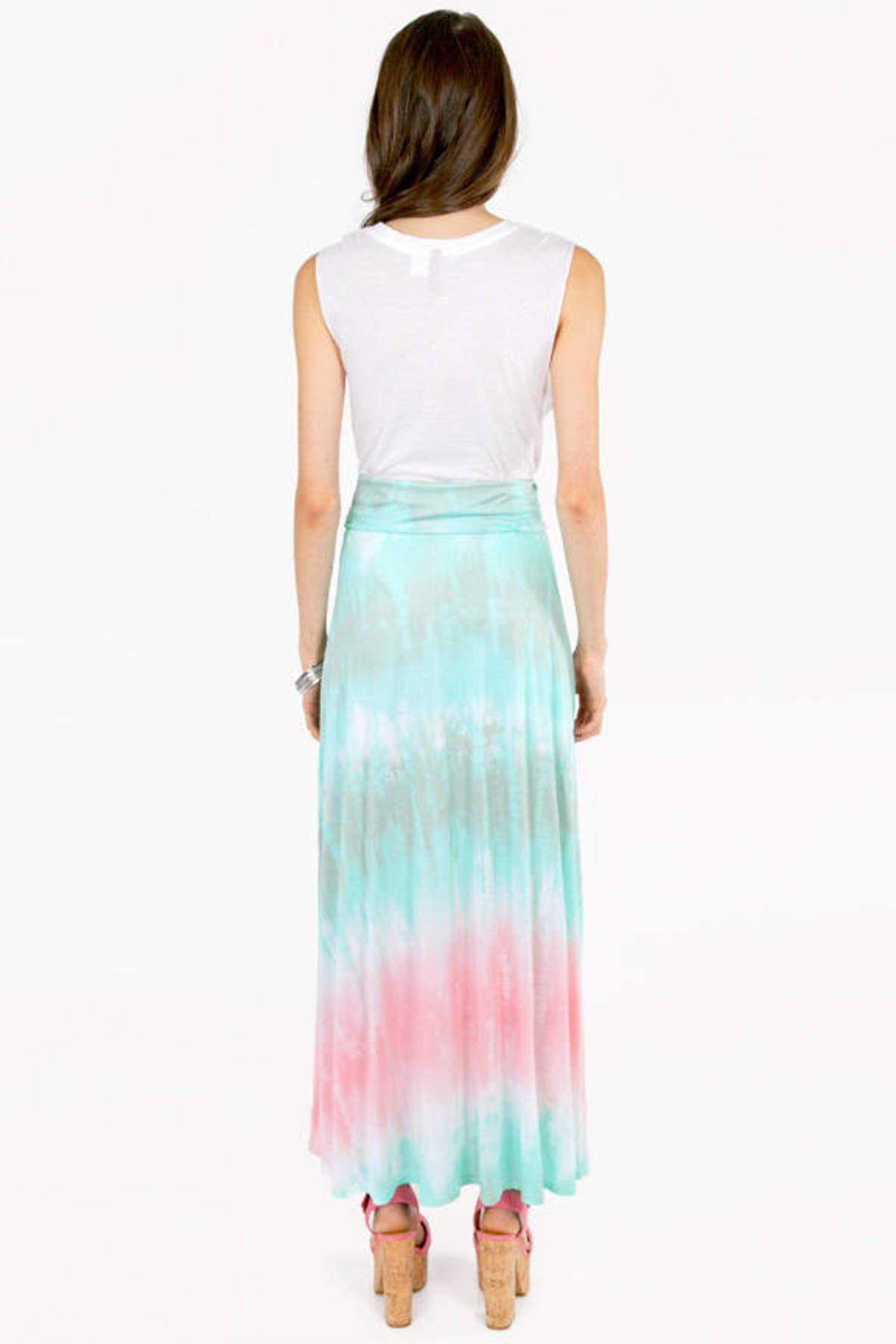 Blast From The Past Maxi Skirt in Mint Tie Dye - $25 | Tobi US