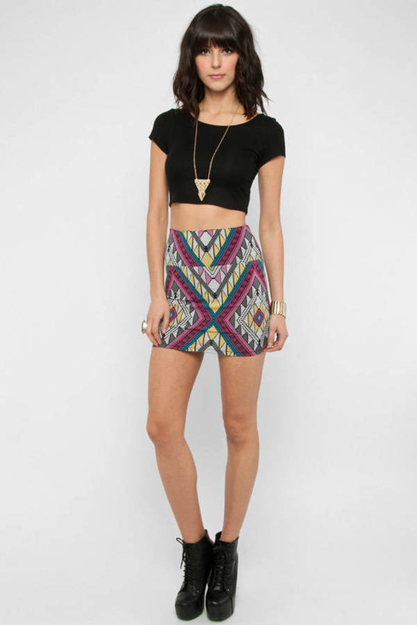 Aztec Print Mini Skirt in Multi - $12 | Tobi US