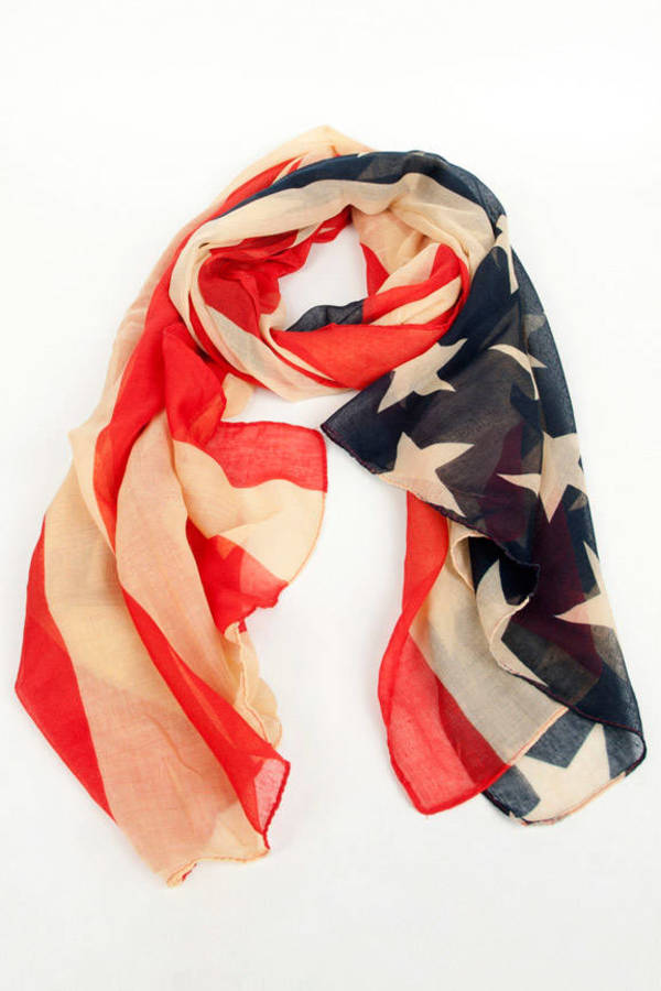 Star Spangled Scarf in Navy and Red - $24 | Tobi US