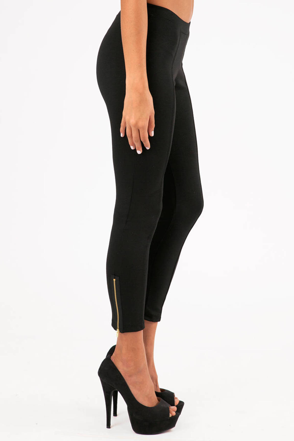 Ankle Zip Leggings in Black 17 Tobi US