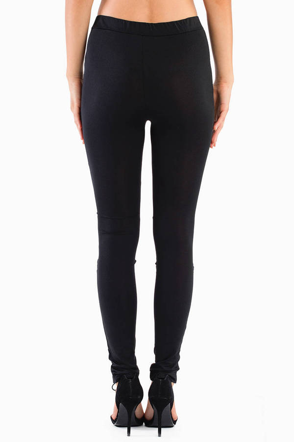 Lace Up Leggings in Black - $26 | Tobi US