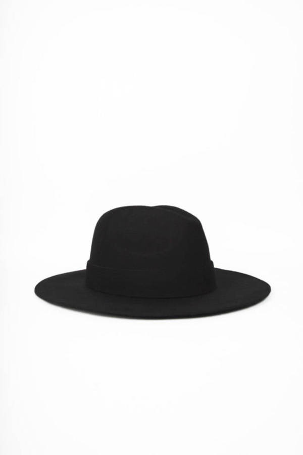 Oversized Wool Fedora Hat in Black - $40 | Tobi US