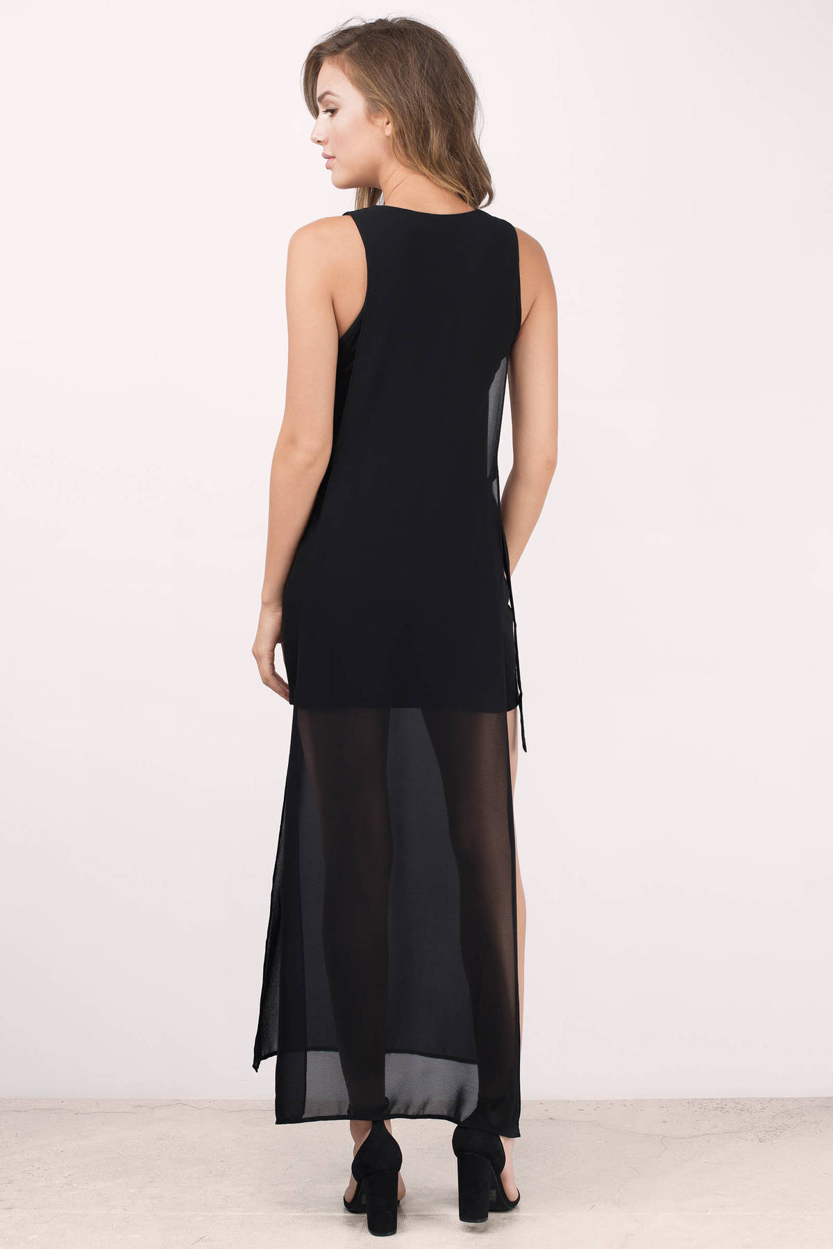 Trendy Black Maxi Dress - Sleeveless Dress - Maxi Dress