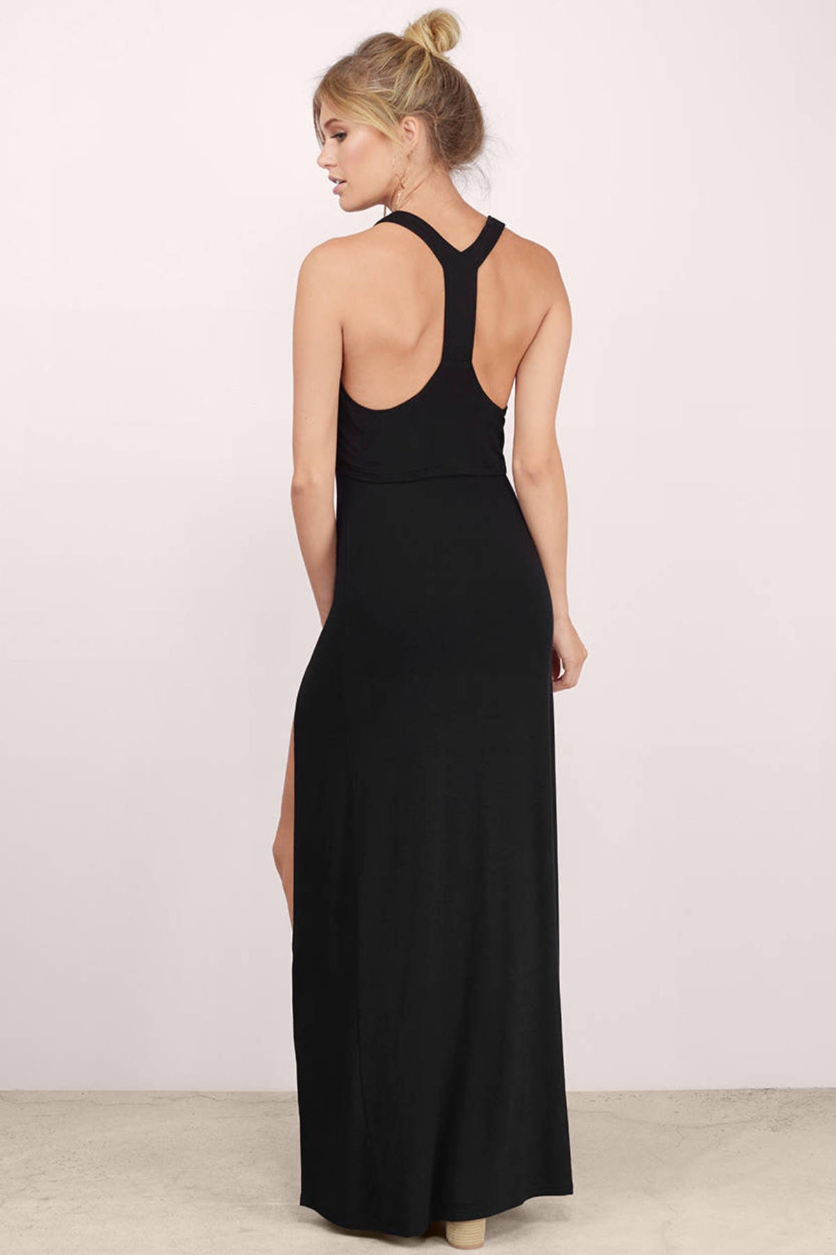 Sexy Black Maxi Dress - Front Slits Dress - Maxi Dress