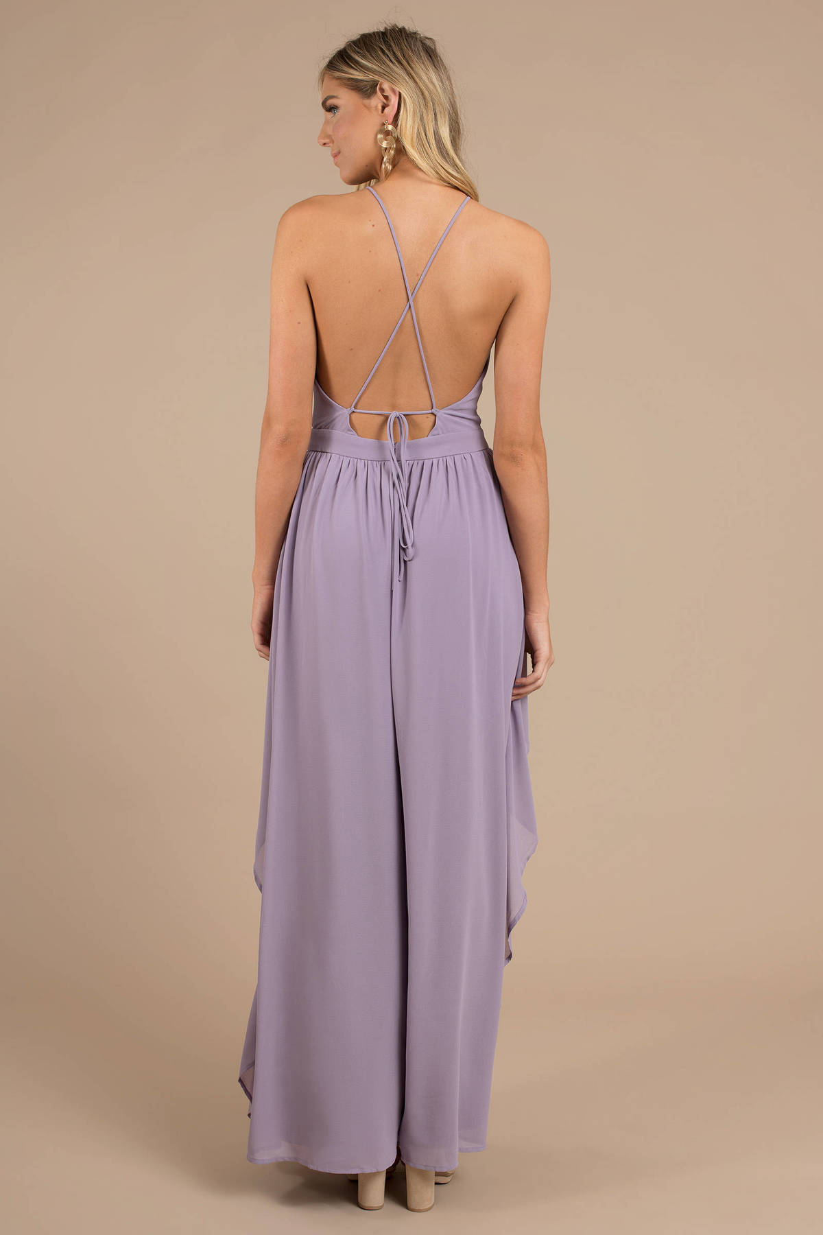 Helena Dusty Purple Halter Maxi Dress 98 Tobi Us 0227