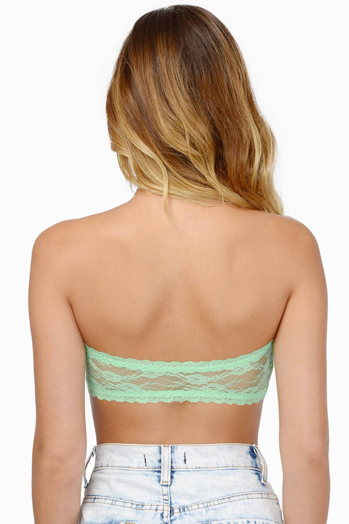 Aquarius Lace Bandeau Top In Green 7 Tobi Us