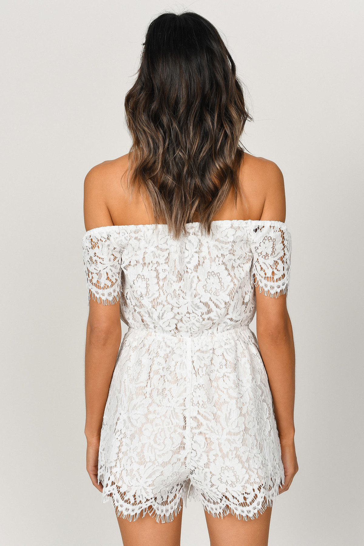 White Romper Off The Shoulder Romper White Bridal Romper