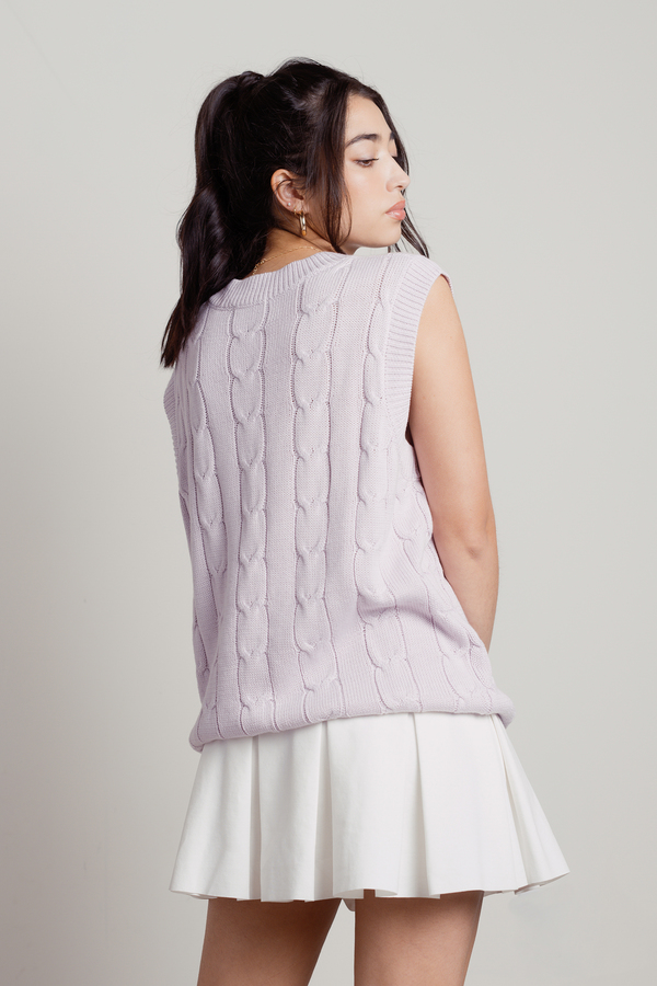 Studious Tan V-Neck Cable Knit Sweater Vest - $45 | Tobi US