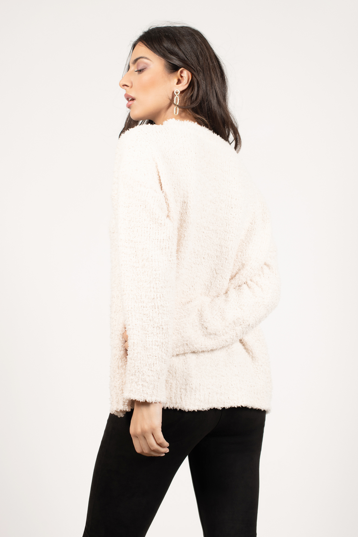 White Sweater - Fuzzy Sweater - Oversized Sweater