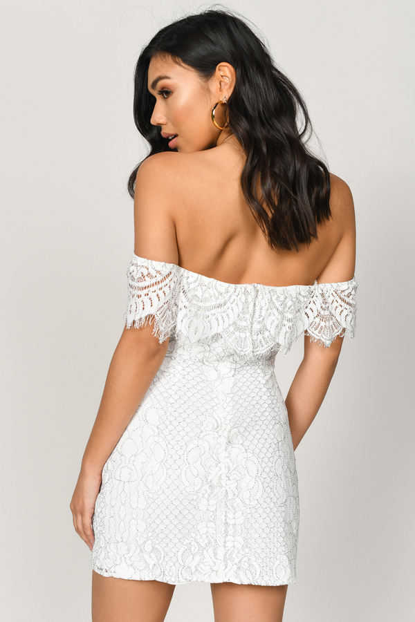 white bardot wrap dress