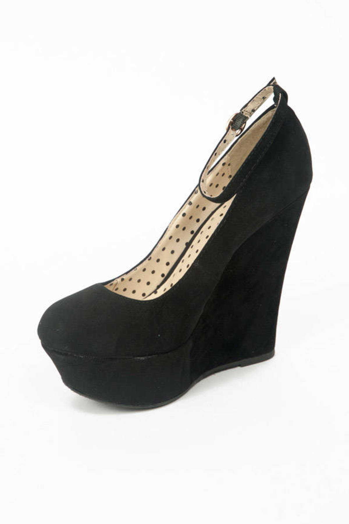 Pamela Ankle Strap Wedges in Black - $54 | Tobi US