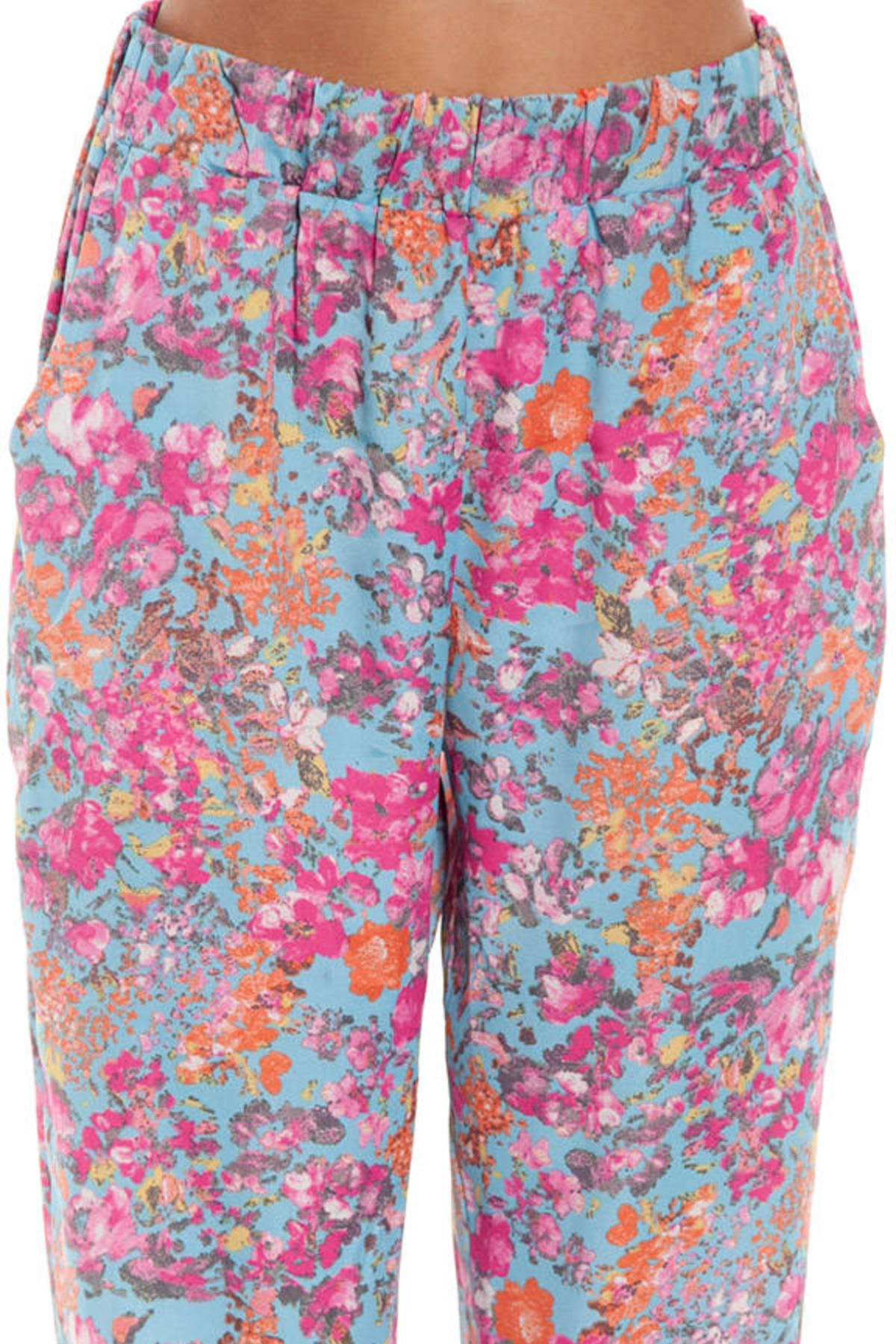 Flora Trousers in Blue and Pink - $42 | Tobi US