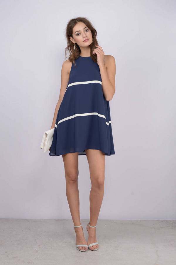 Blue Shift Dress Nautical Striped Dress Blue Striped Shift Dress