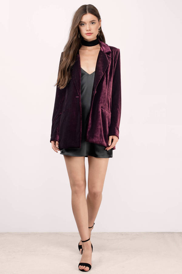 Cheap Wine Blazer Wine Blazer Boyfriend Blazer 9798